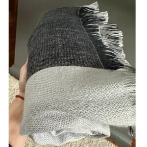 Shupaca alpaca blend throw blanket gray fringed 50x72”